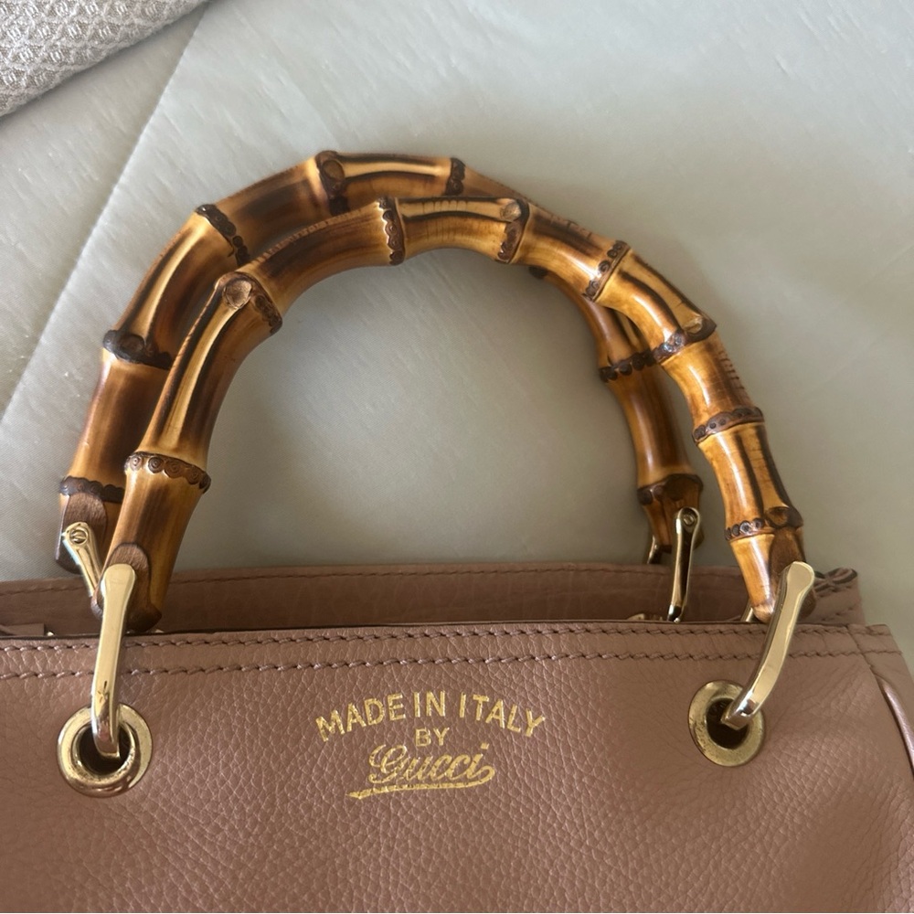 Gucci Bamboo Top Handle Small Shopper Handbag - Picture 7 of 11